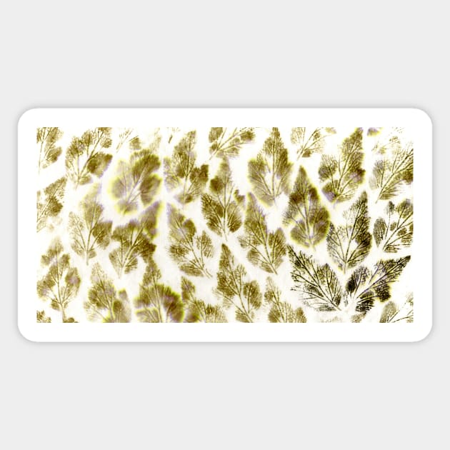 Japanese Anemone Leaf prints in brown Sticker by thryngreen